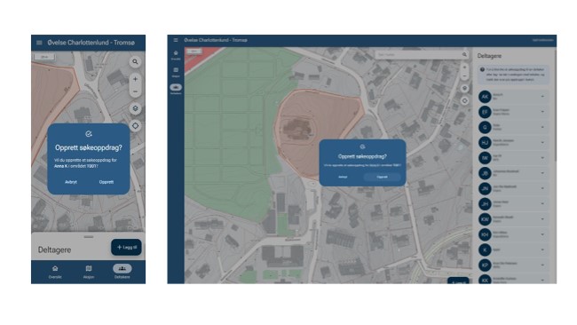 Skjermdump fra testvisning av nytt verktøy.