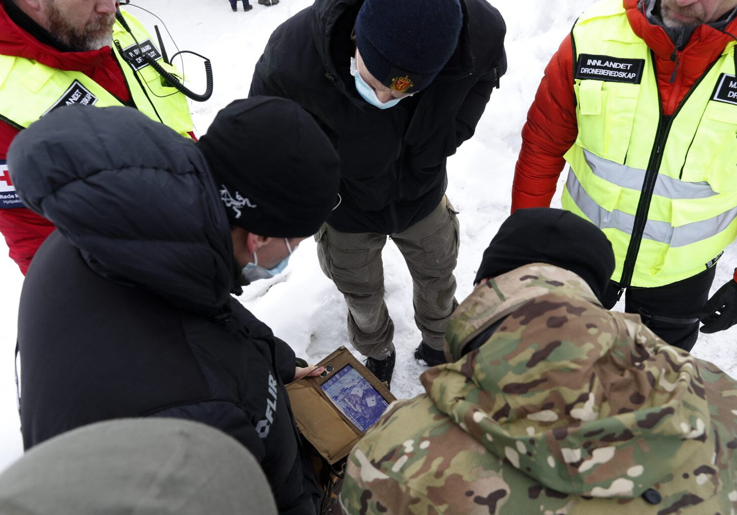 Forsvaret støttet redningstjenesten i forbindelse med jordraset på Gjerdrum, blant annet med bruk av drone (Foto: Torbjørn Kjosvold/Forsvaret)